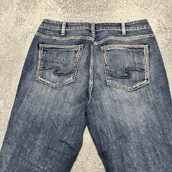 Silver Jeans Womens 16 /26 (34x25) Avery Skinny Crop Western Thick Stitch - Picture 4 of 11